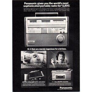 1980 Panasonic RF-9000 Command Series Portable Radio Vintage Print Ad Wall Art